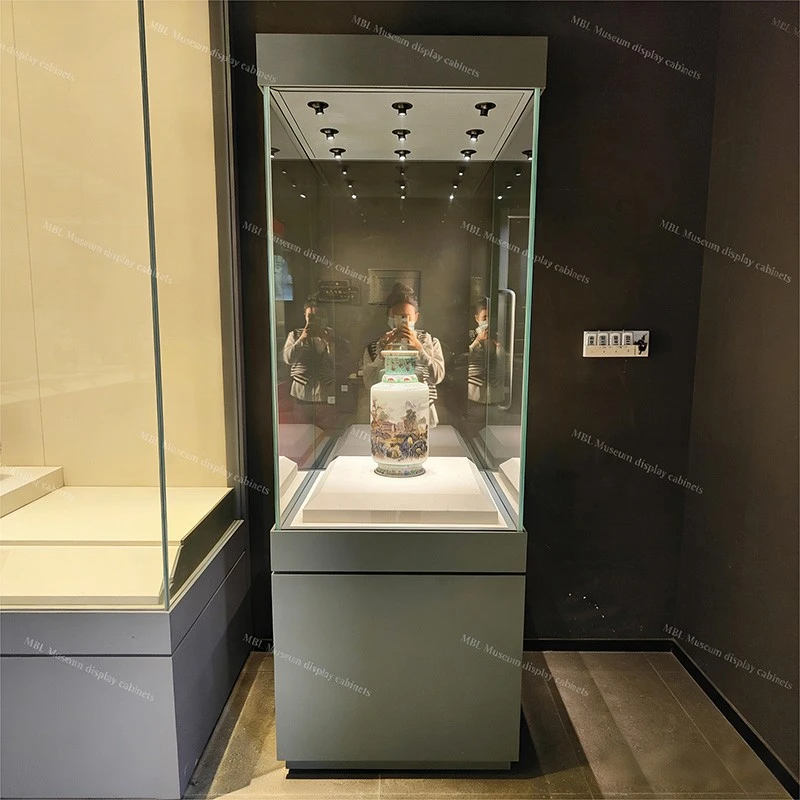 Museum Antique Pedestal Display Case