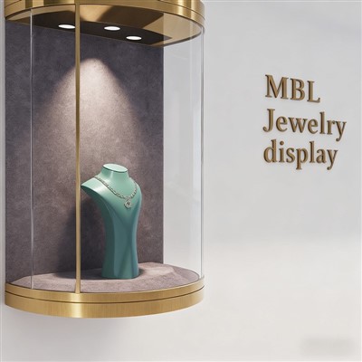 Wall-mounted Jewelry Display Case with Velvet Lining